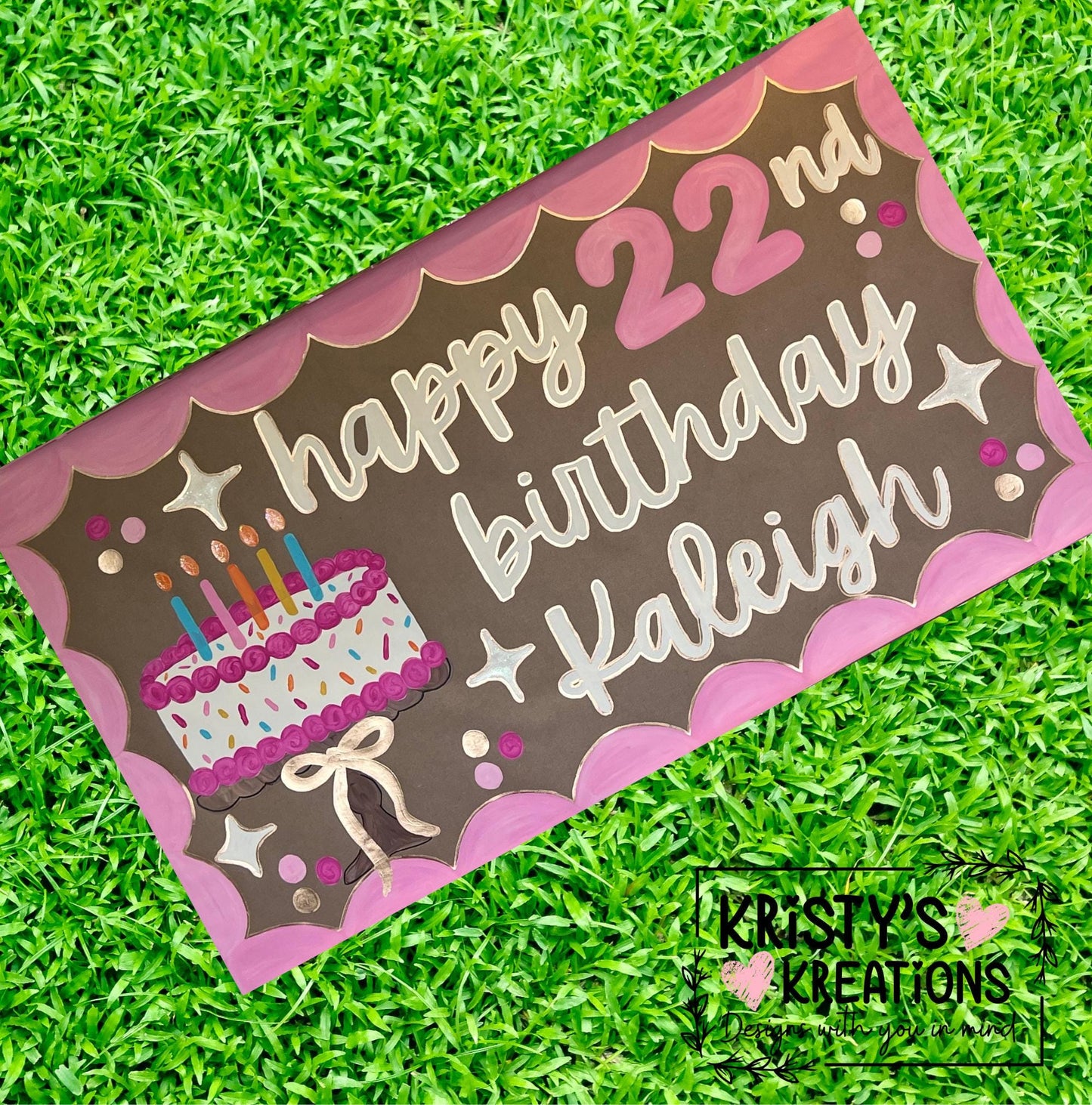 Custom Handpainted Birthday Banner - Personalized Party Decor