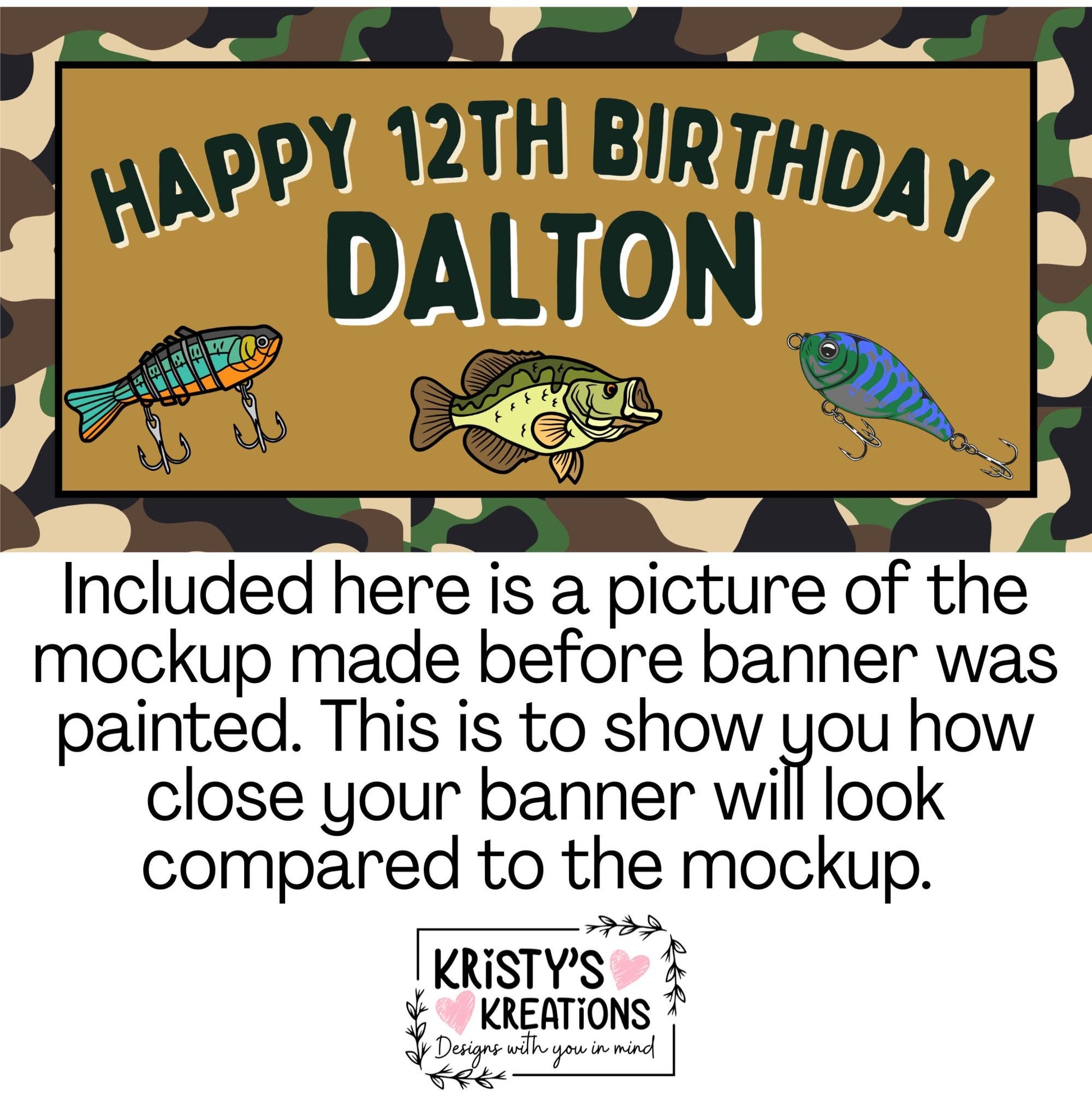 Custom Handpainted Camo Birthday Banner: Personalized Party Decor
