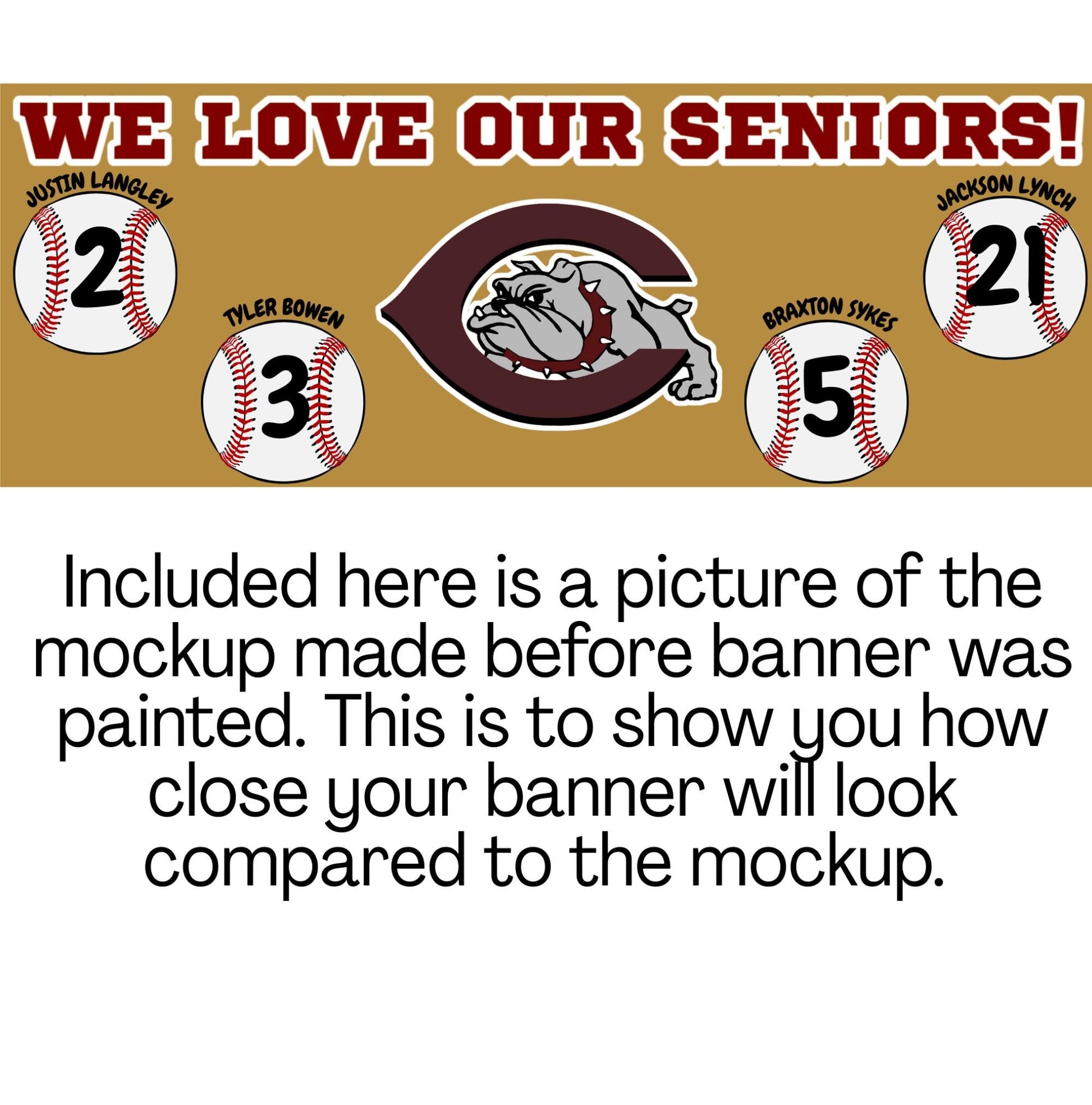 Handpainted Senior Baseball Banner: Custom Sports Party Decor