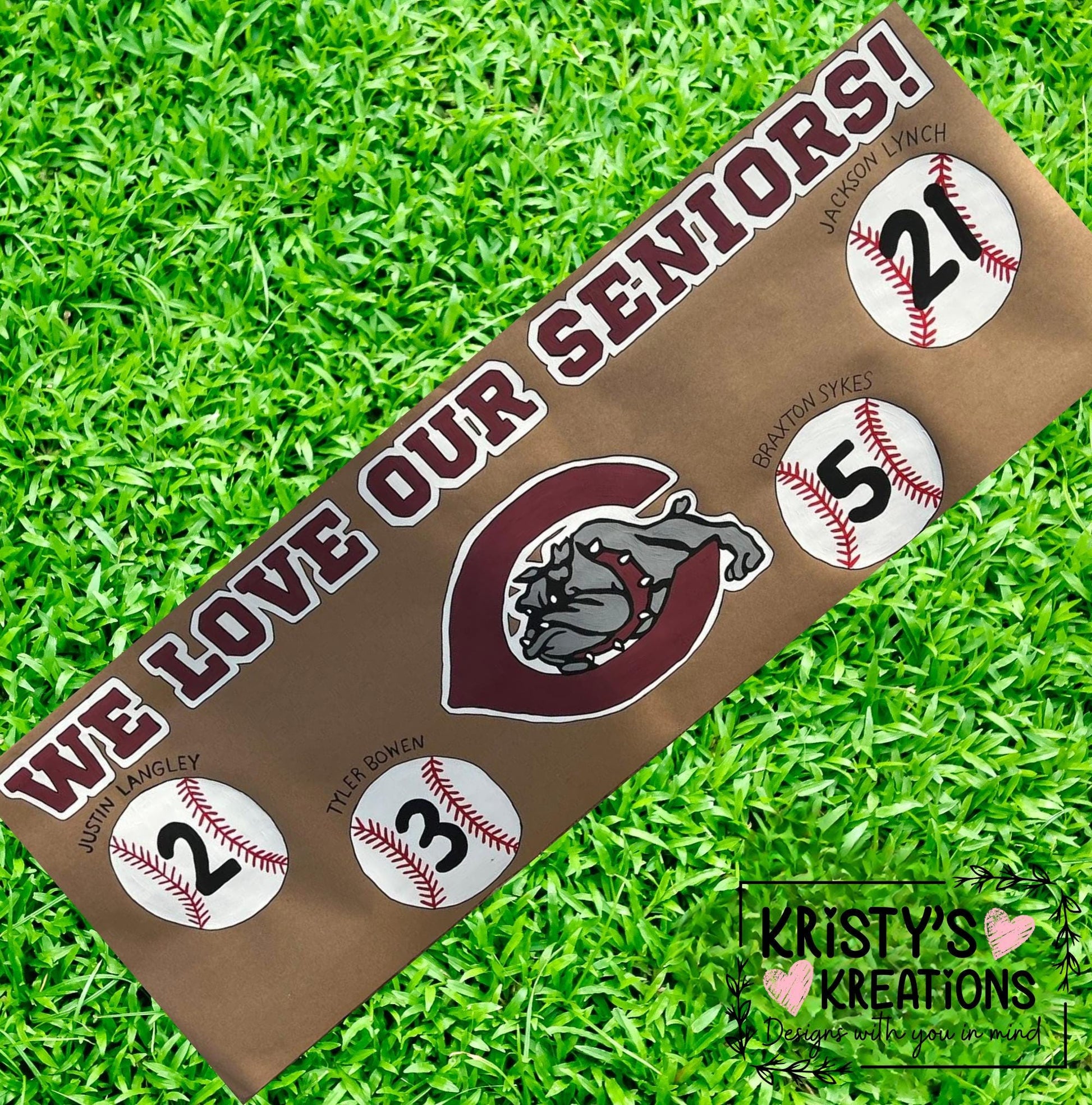Handpainted Senior Baseball Banner: Custom Sports Party Decor