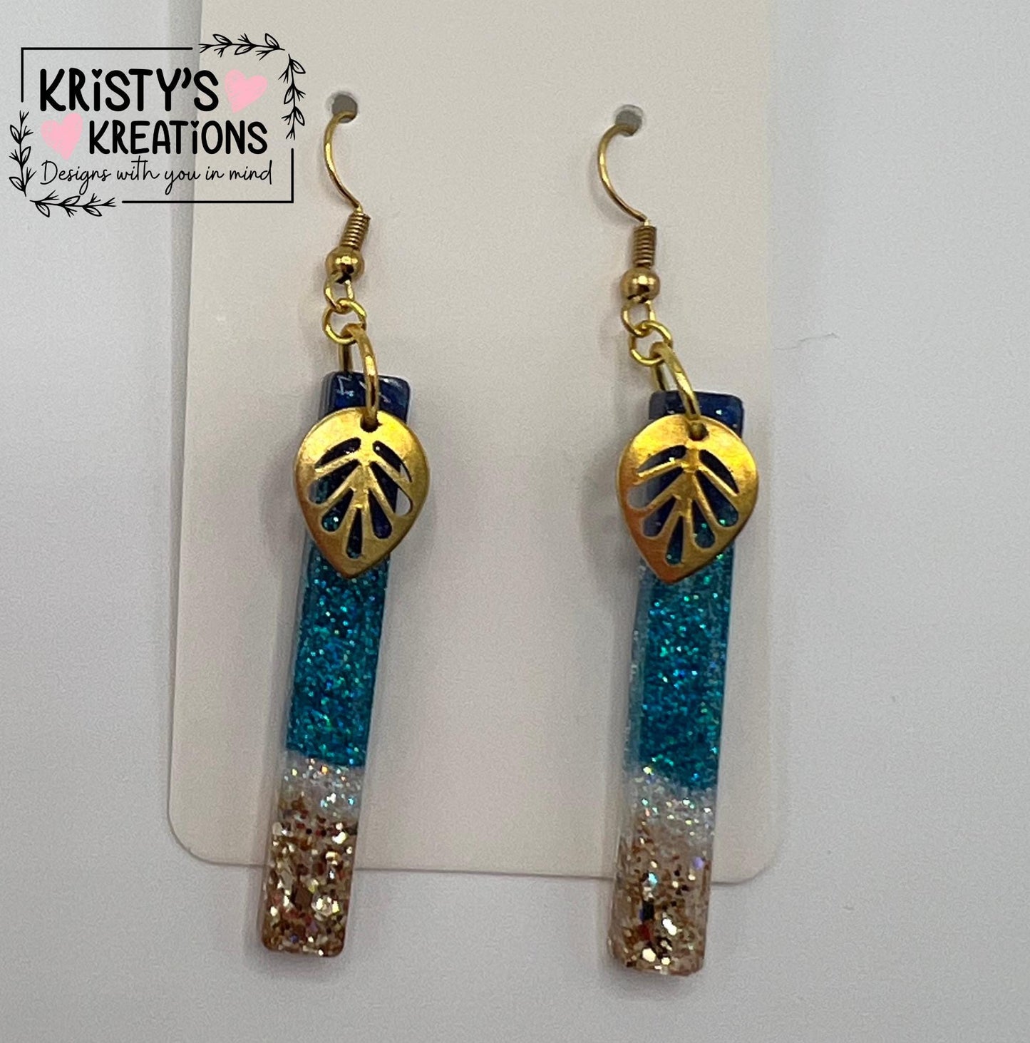 Paradise Bay Dangle Earrings: Coastal Glitter Earrings