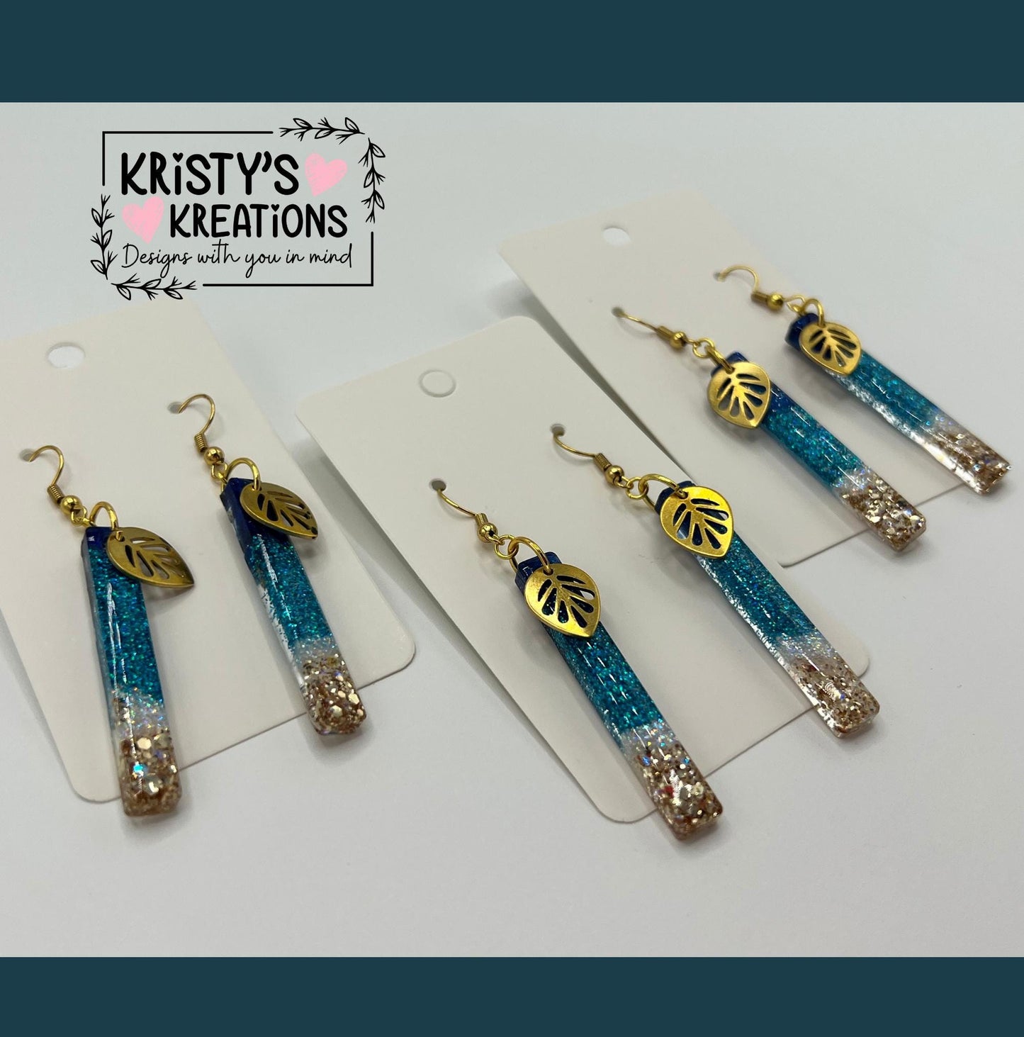 Paradise Bay Dangle Earrings: Coastal Glitter Earrings