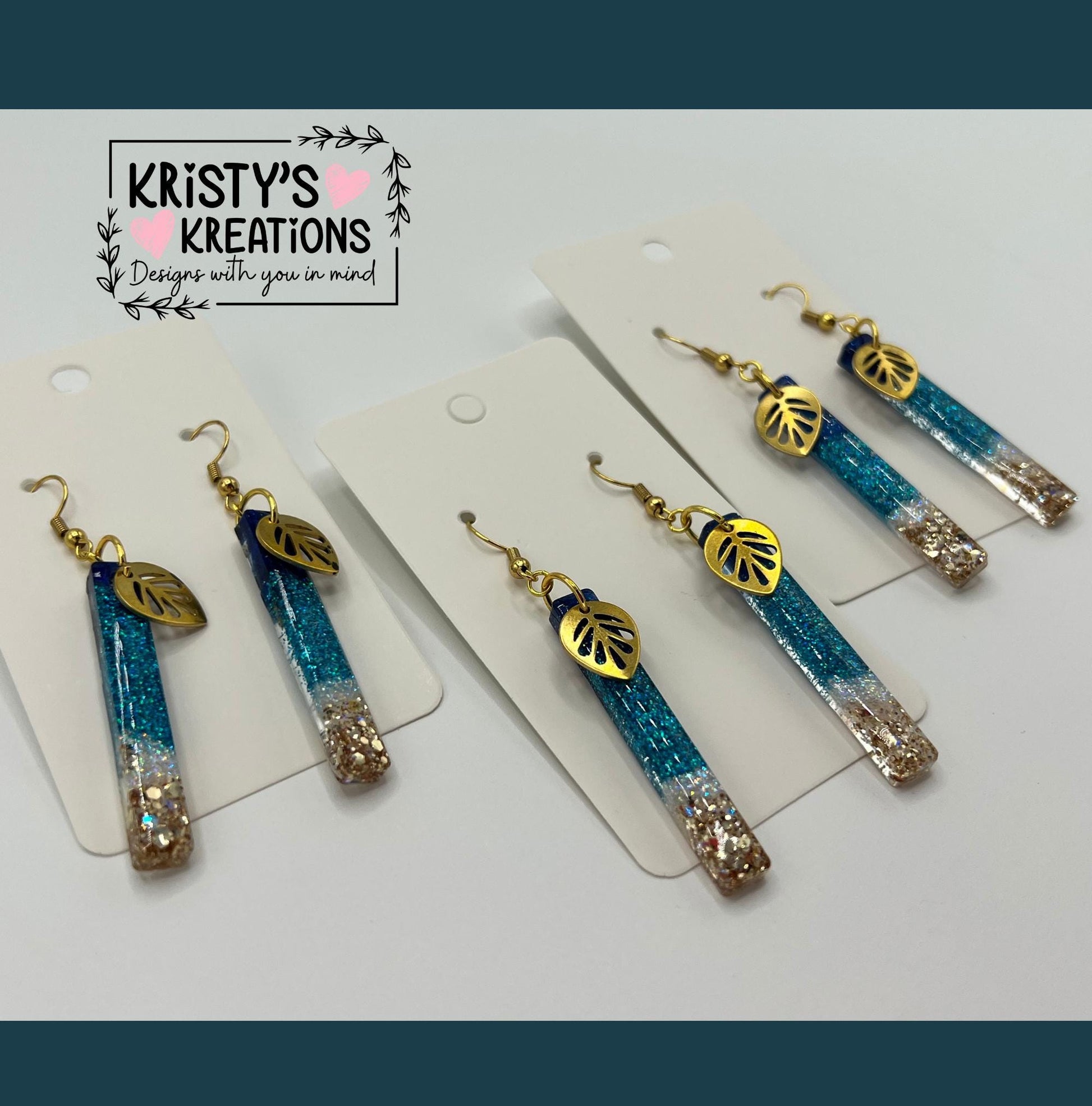 Paradise Bay Dangle Earrings: Coastal Glitter Earrings
