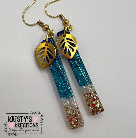 Paradise Bay Dangle Earrings: Coastal Glitter Earrings