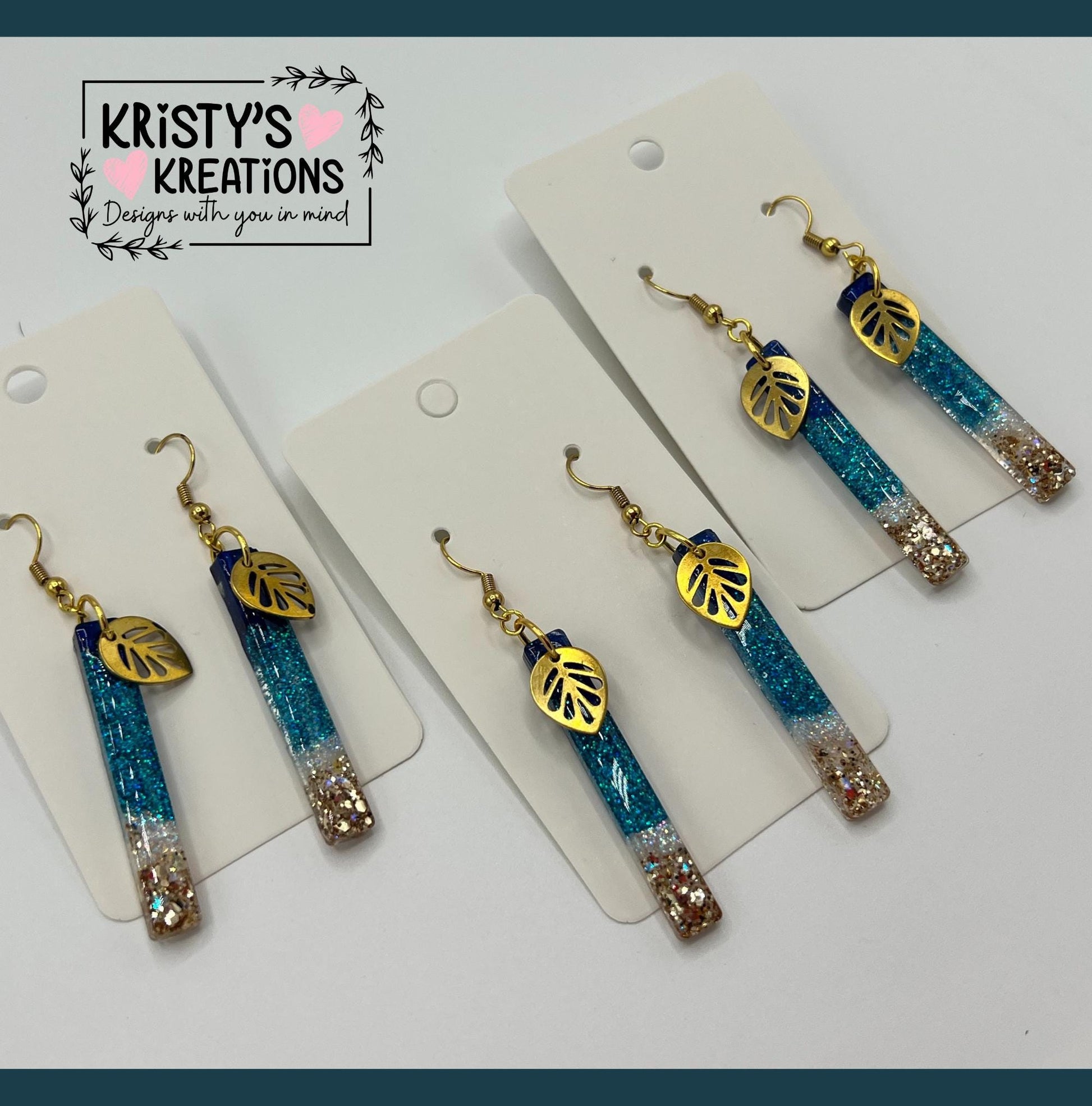 Paradise Bay Dangle Earrings: Coastal Glitter Earrings