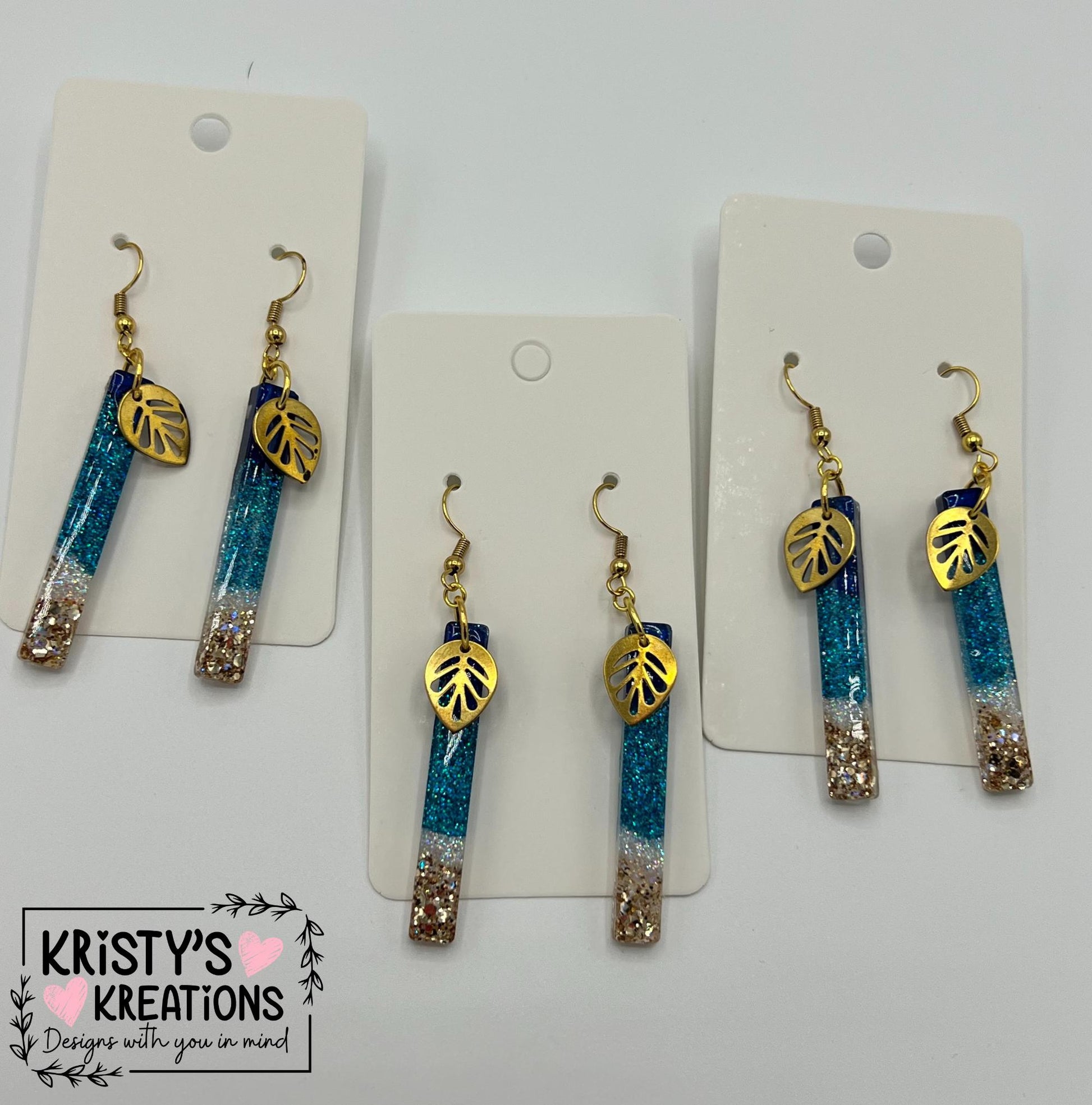 Paradise Bay Dangle Earrings: Coastal Glitter Earrings
