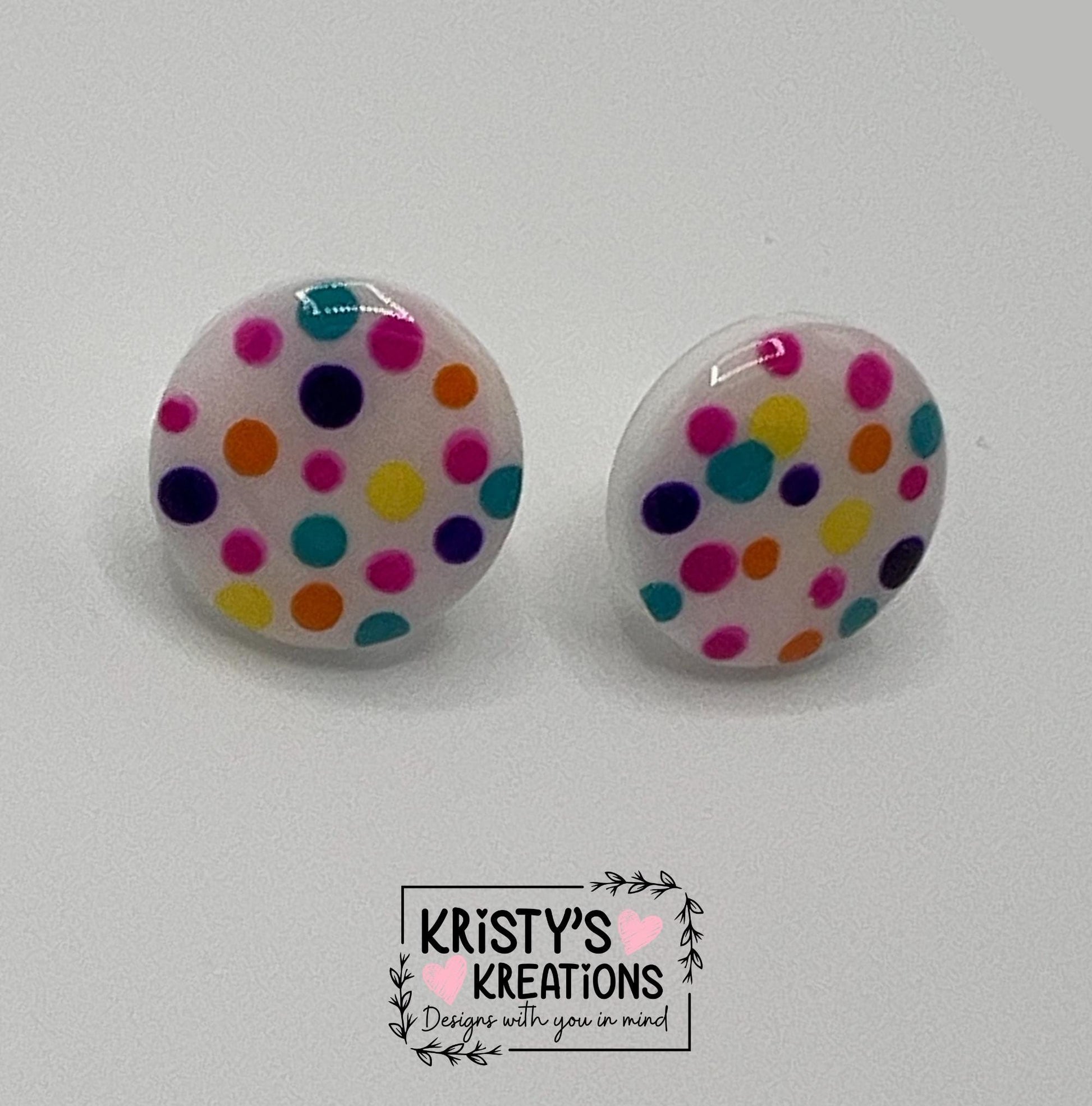Fun Dot Stud Earrings - Colorful Studs