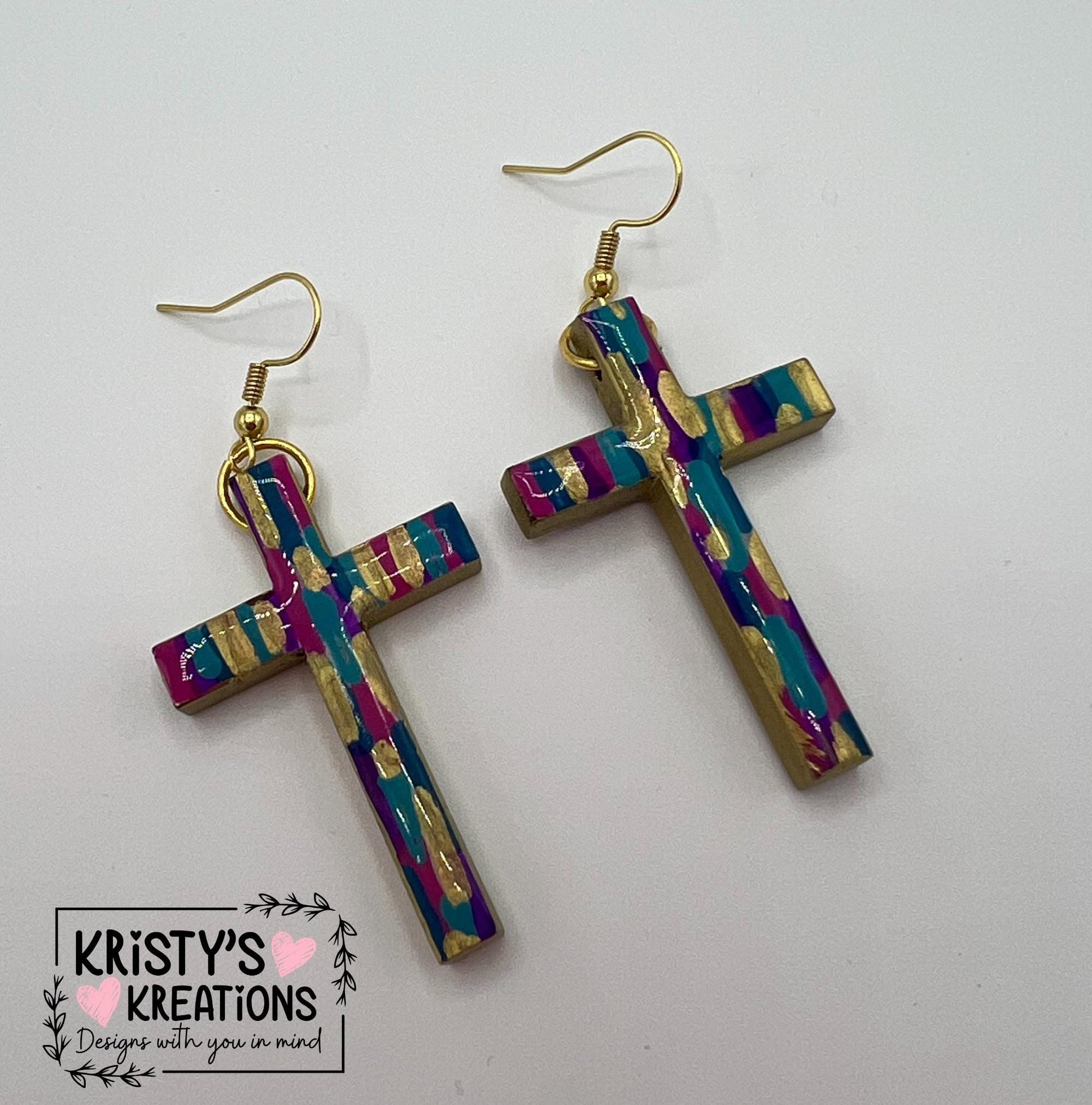Virtuous Wood Cross Earrings