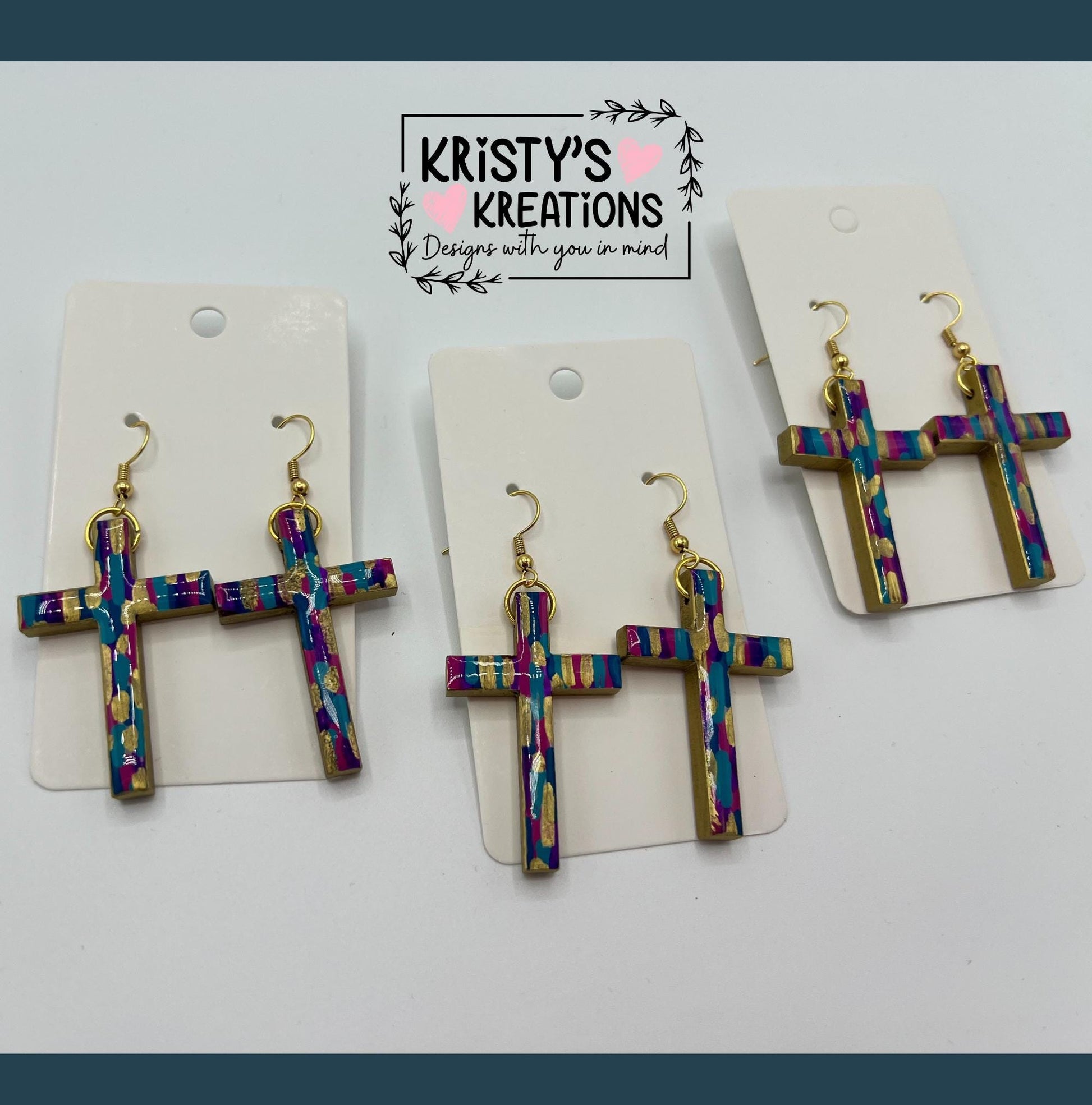 Virtuous Wood Cross Earrings