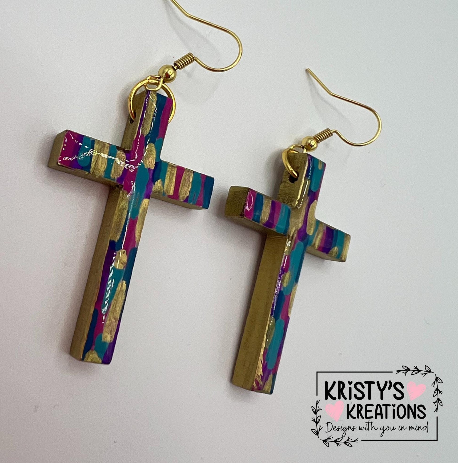 Virtuous Wood Cross Earrings