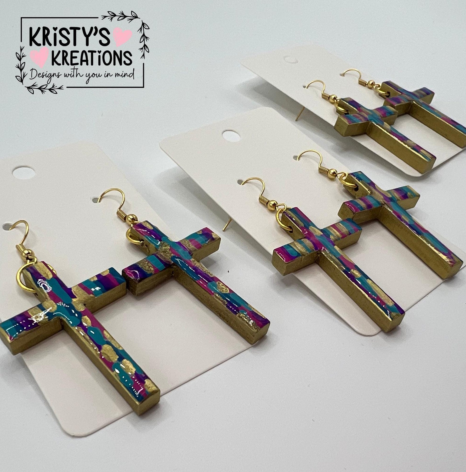 Virtuous Wood Cross Earrings