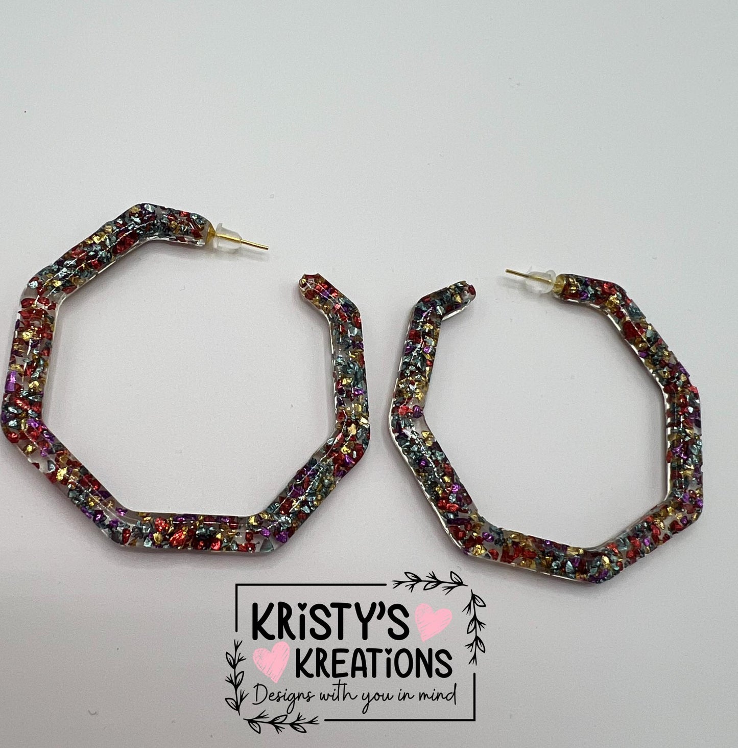 Sea Glass Mia Hoops - Large Hoop Earrings