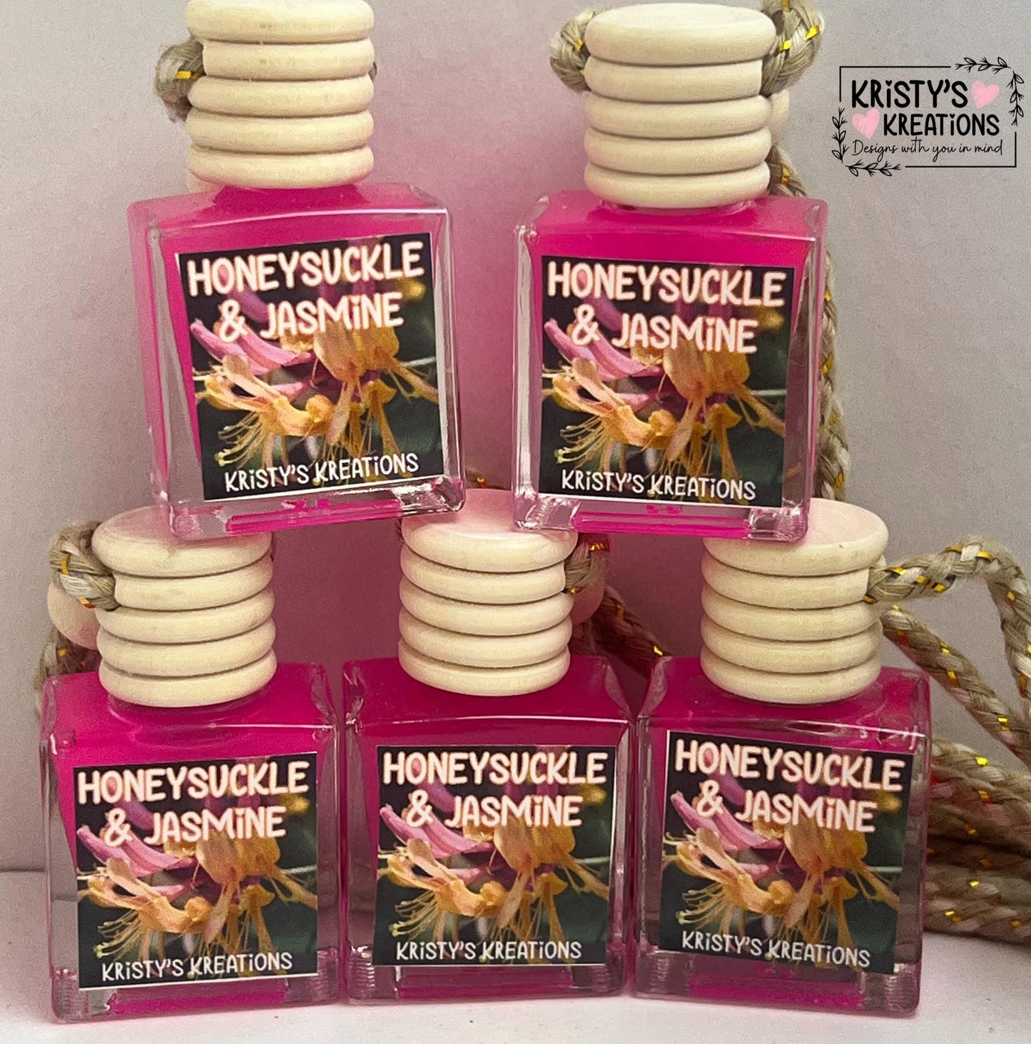 Honeysuckle & Jasmine Car Air Freshener -Scented Car Diffuser - Scented Car Accessory