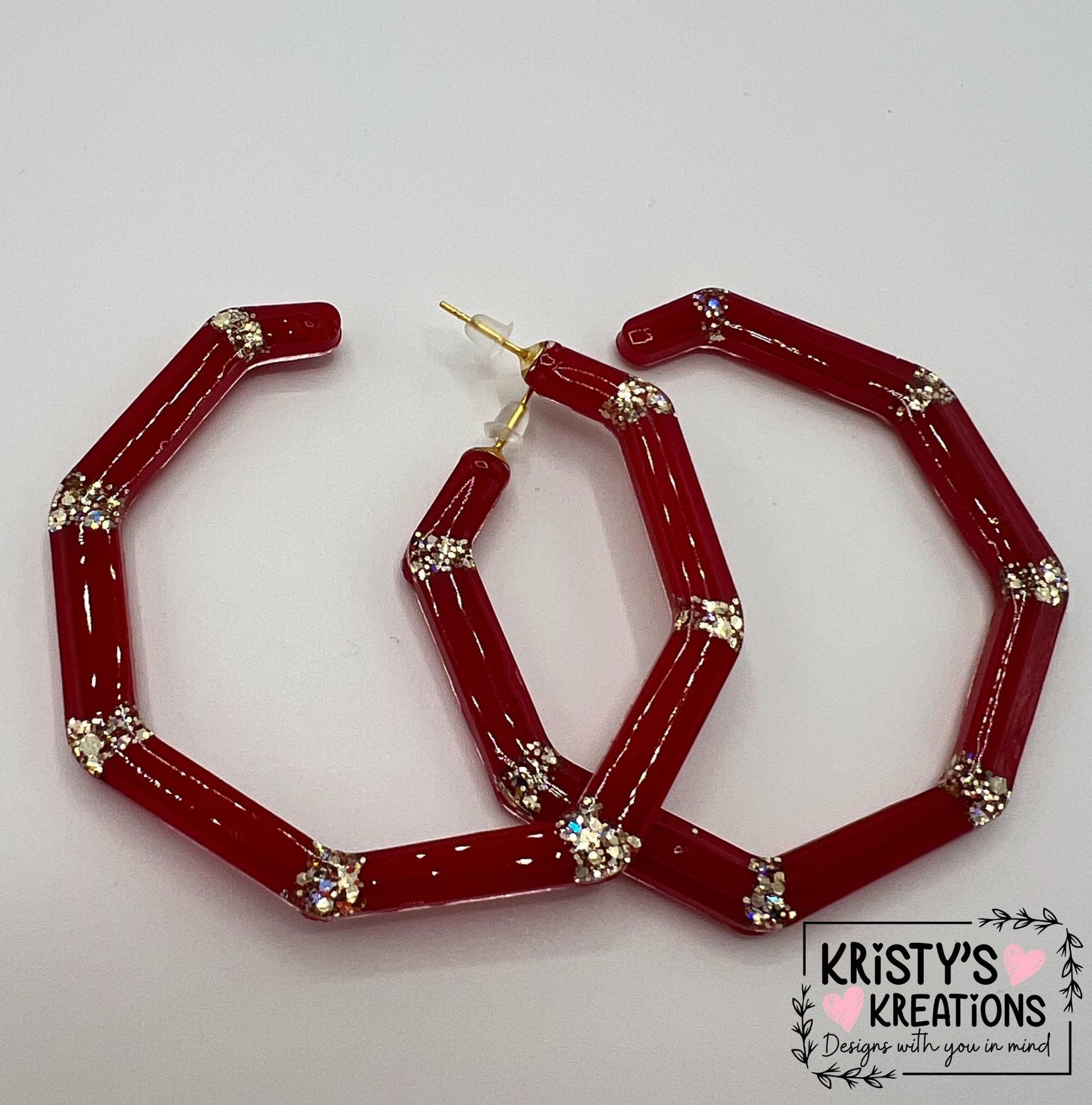 CANDY APPLE Mia Hoops - Red Earrings - Large Hoop Earrings