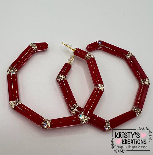 CANDY APPLE Mia Hoops - Red Earrings - Large Hoop Earrings
