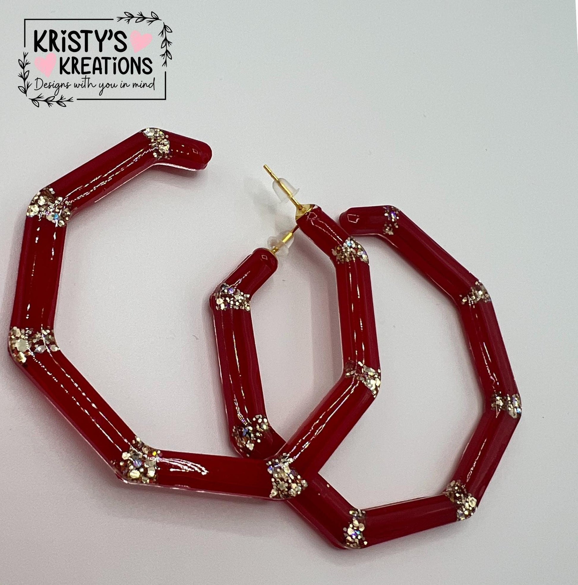 CANDY APPLE Mia Hoops - Red Earrings - Large Hoop Earrings