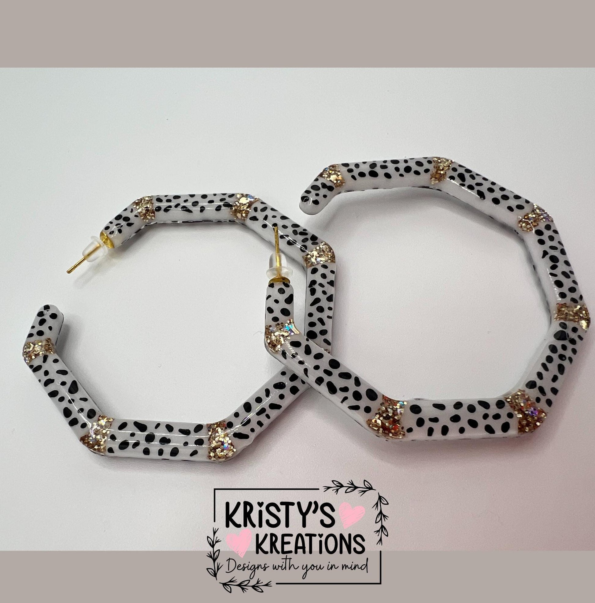 Spotted Mia Hoops - Large Hoop Earrings