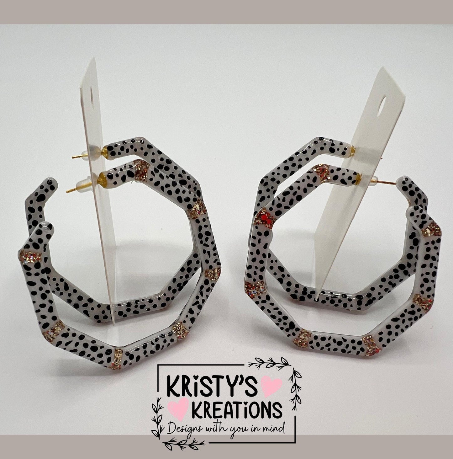 Spotted Mia Hoops - Large Hoop Earrings