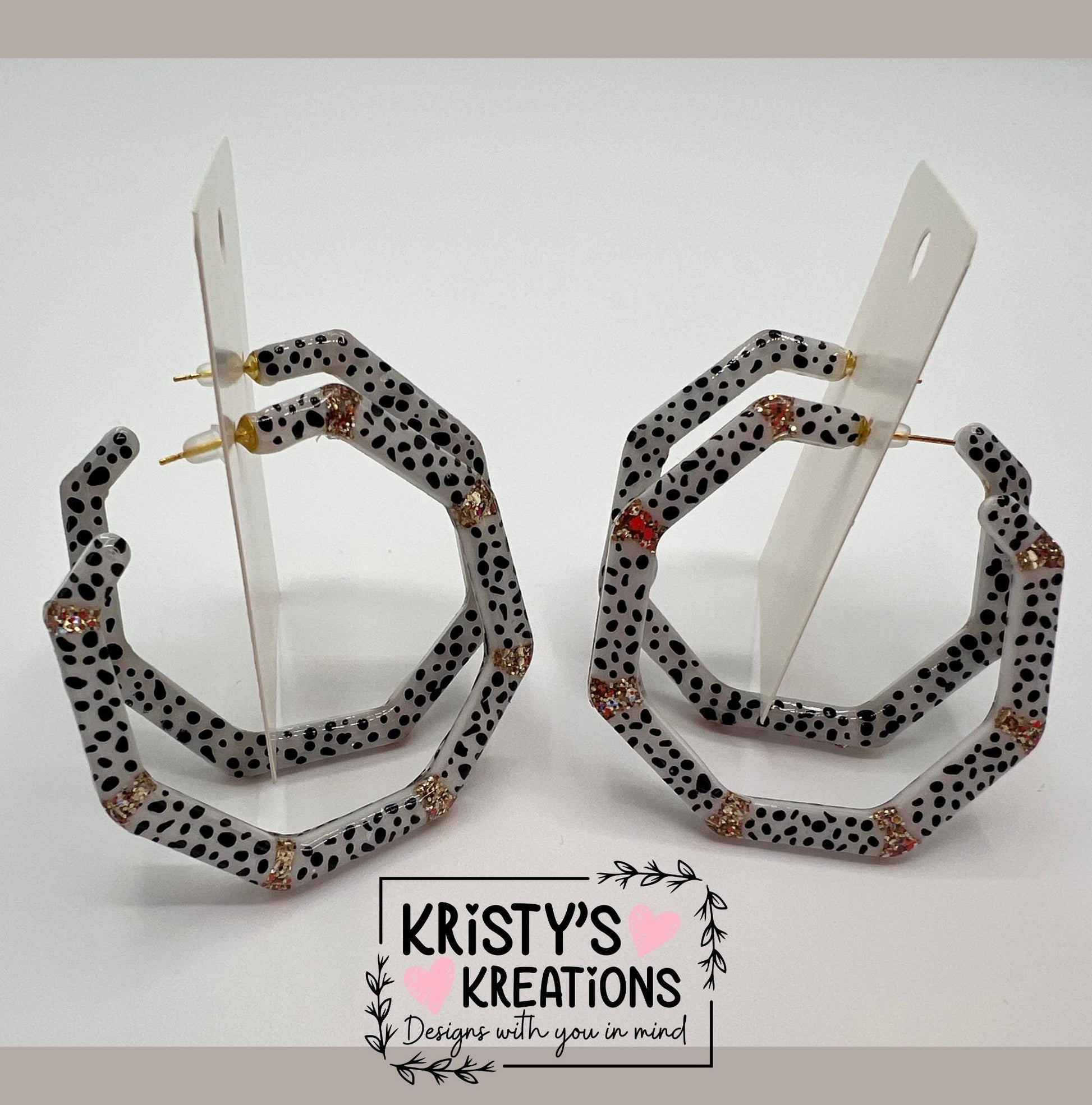 Spotted Mia Hoops - Large Hoop Earrings