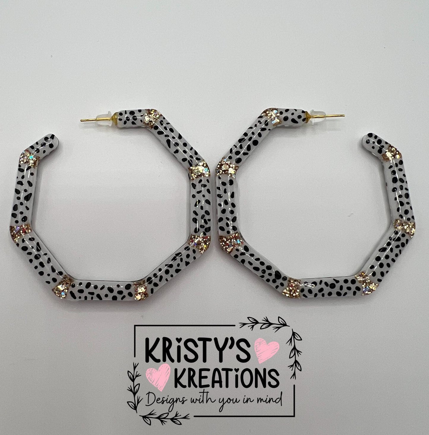 Spotted Mia Hoops - Large Hoop Earrings