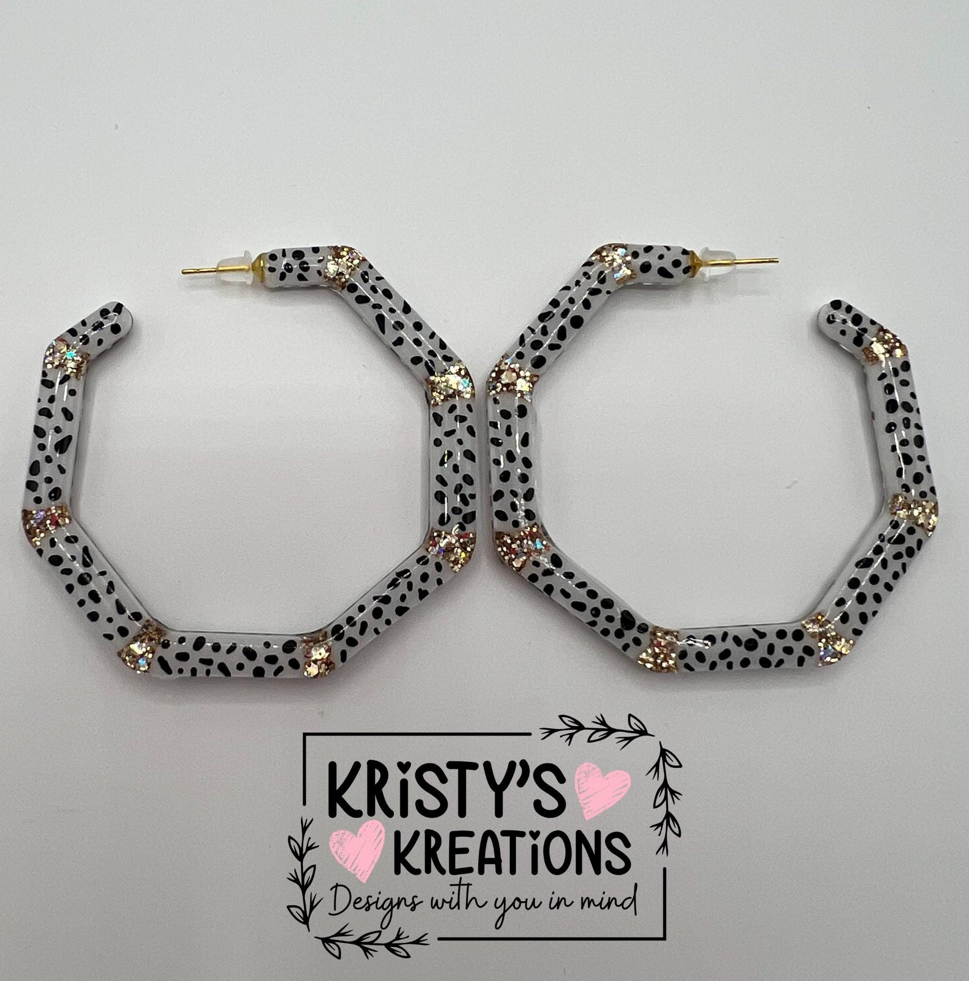 Spotted Mia Hoops - Large Hoop Earrings