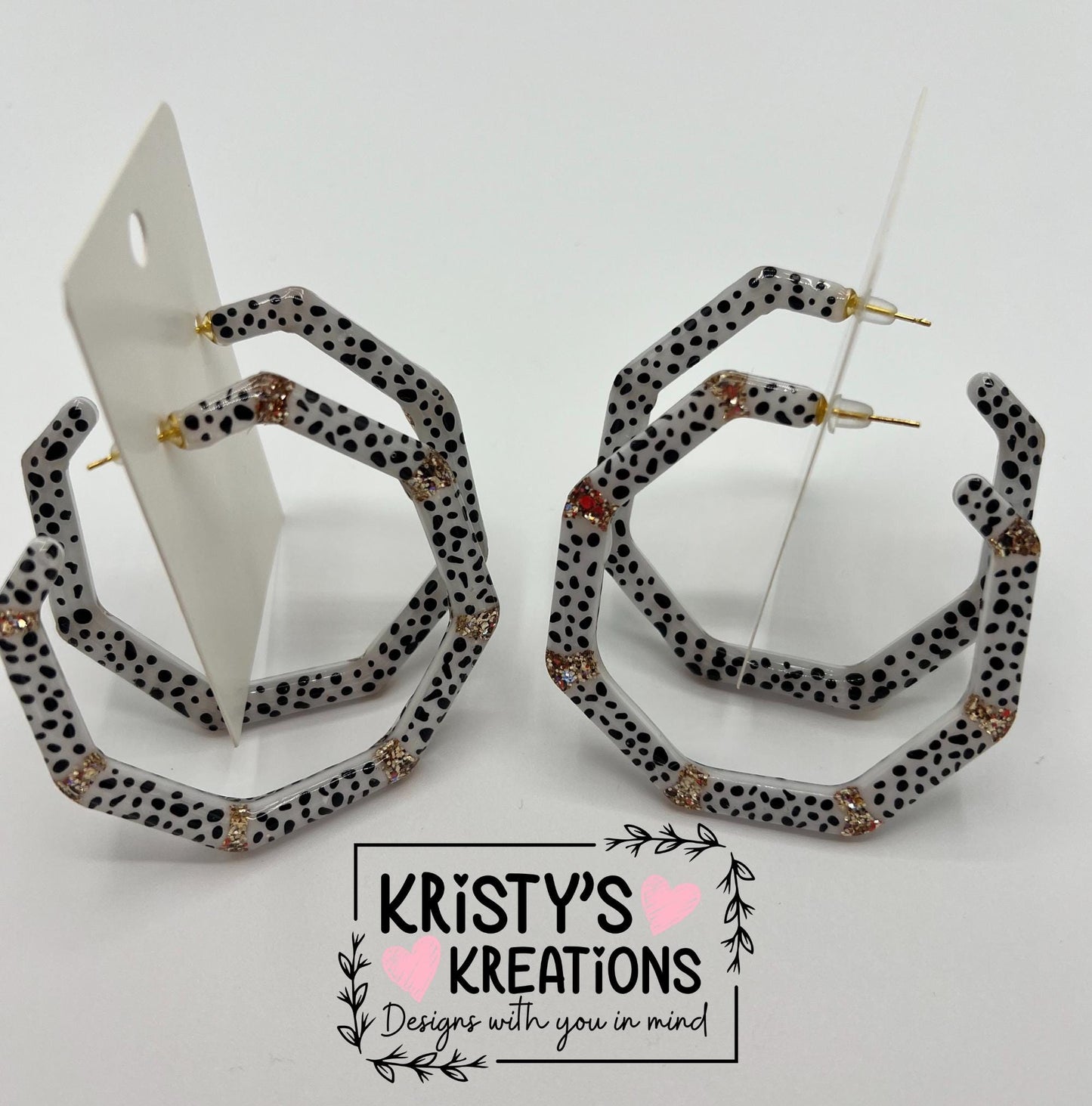 Spotted Mia Hoops - Large Hoop Earrings