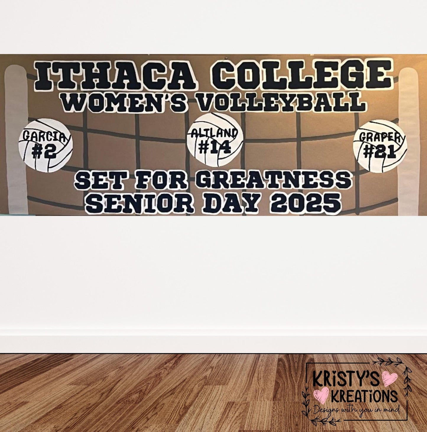 Handpainted Volleyball Banner - Custom Senior Night Sports Decor