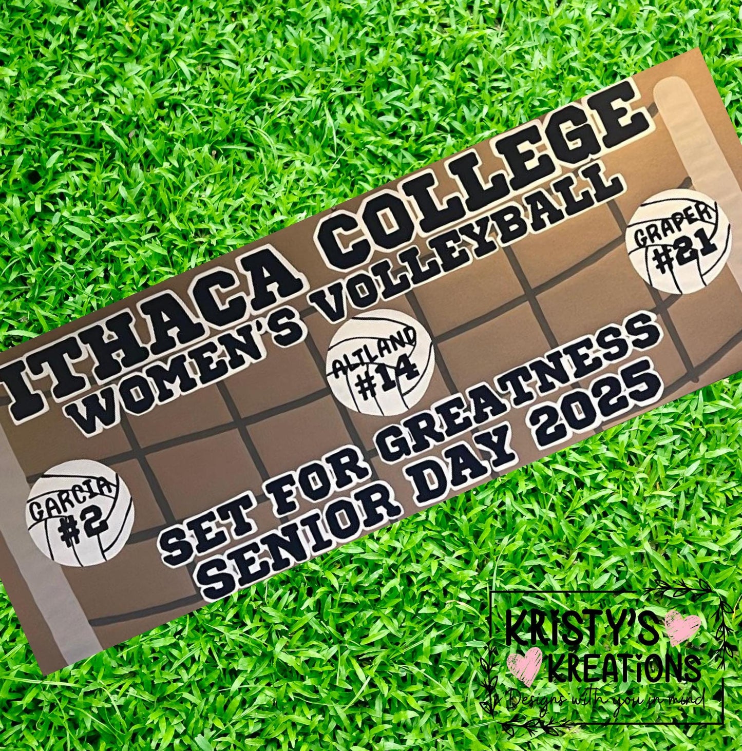 Handpainted Volleyball Banner - Custom Senior Night Sports Decor