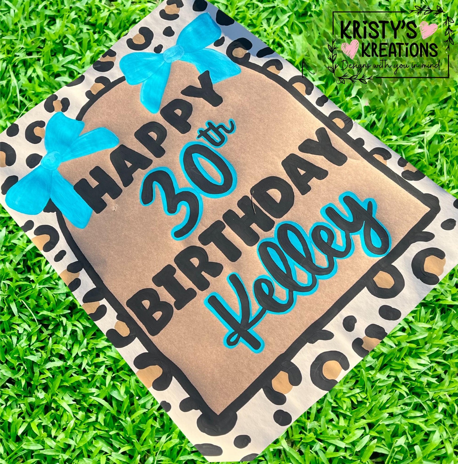 Custom Handpainted Birthday Banner: Leopard Print Party Decor