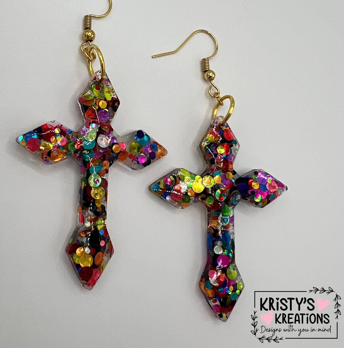 Shenanigans Large Cross Earrings