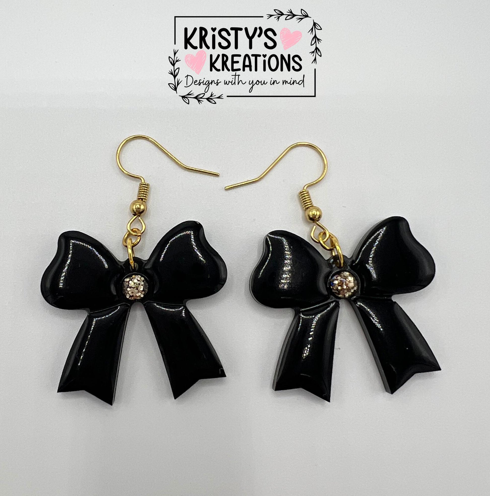 Black Bow Earrings