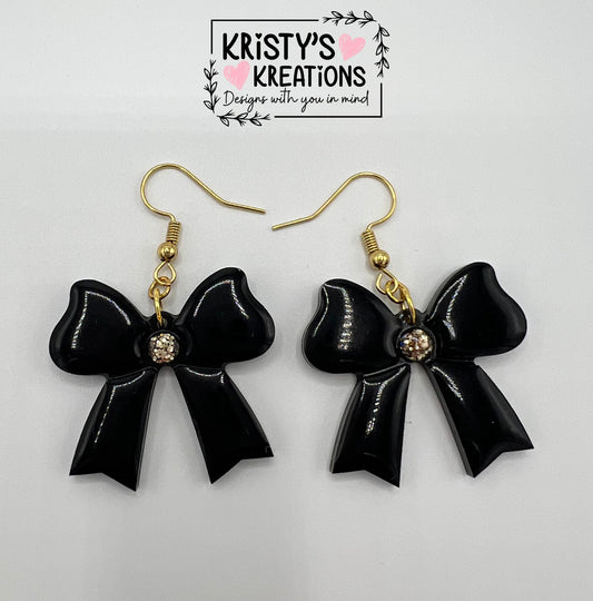 Black Bow Earrings