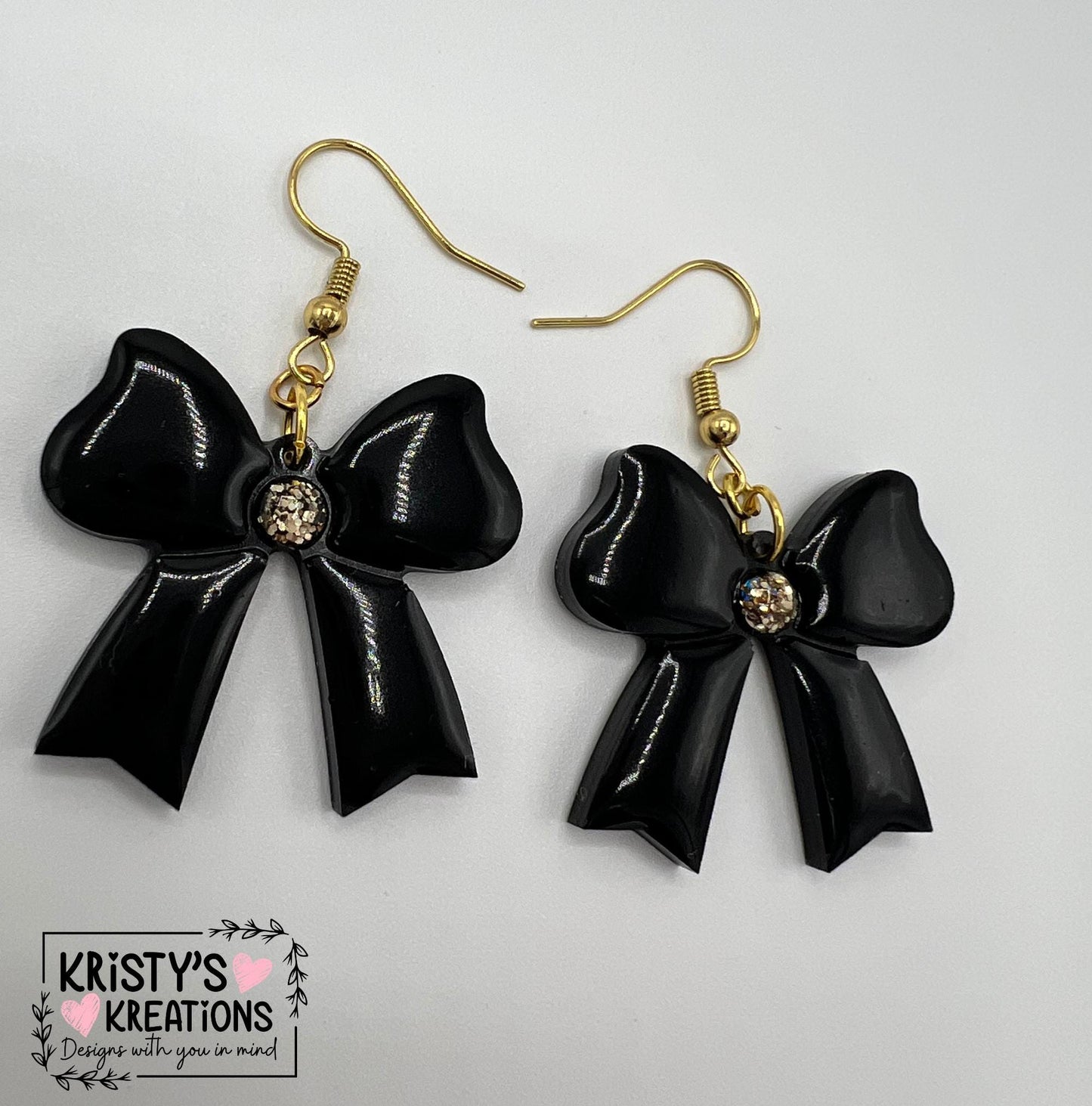 Black Bow Earrings