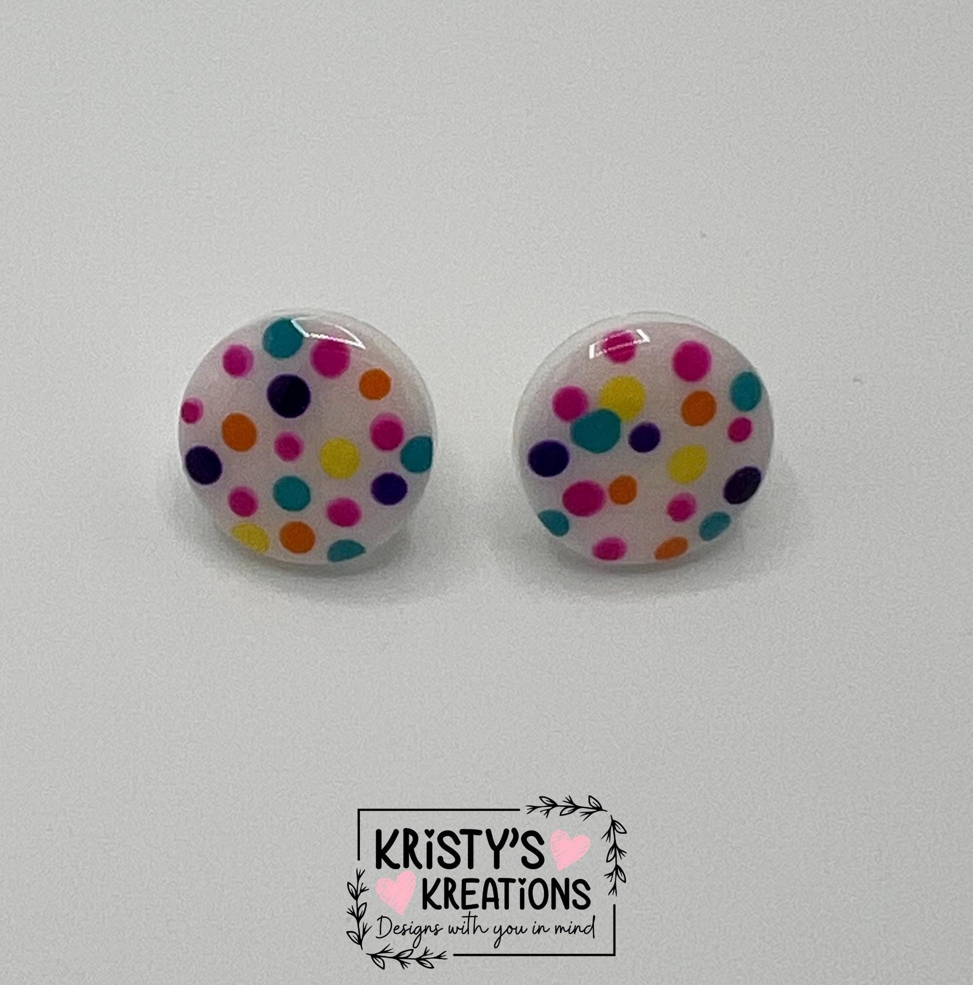 Fun Dot Stud Earrings - Colorful Studs