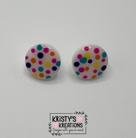 Fun Dot Stud Earrings - Colorful Studs