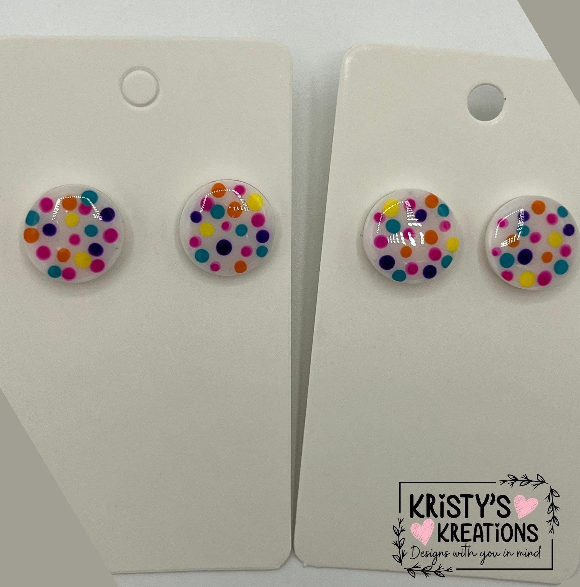 Fun Dot Stud Earrings - Colorful Studs