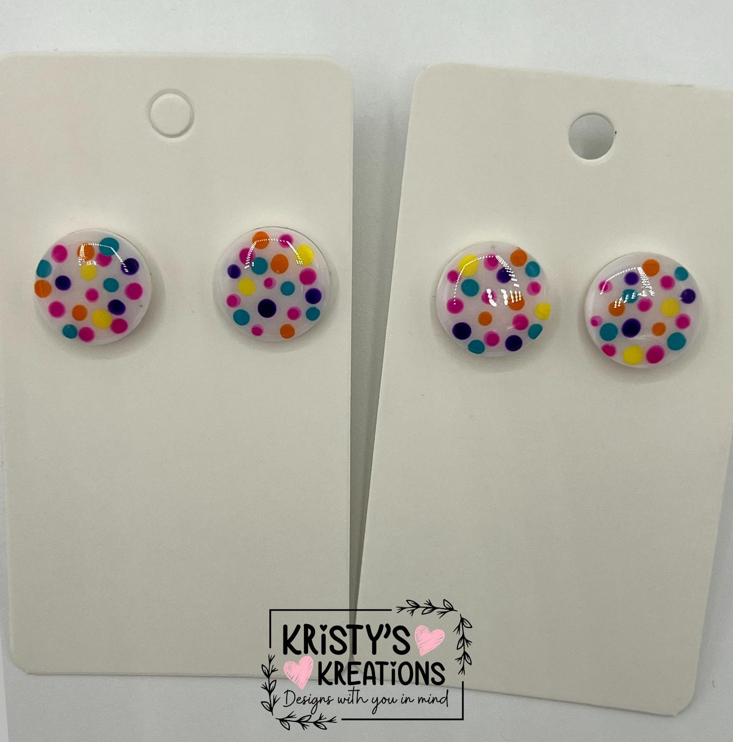 Fun Dot Stud Earrings - Colorful Studs
