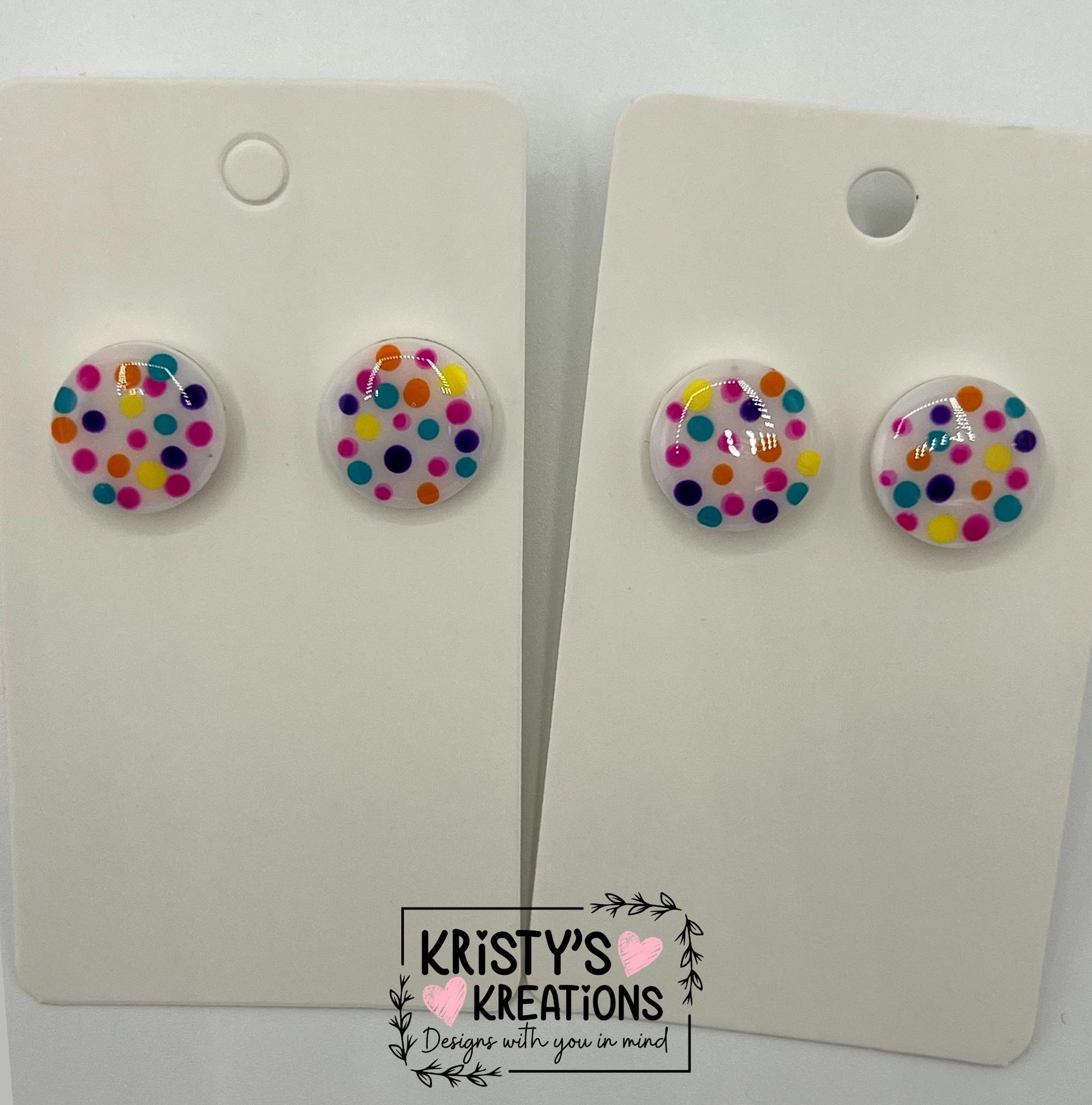 Fun Dot Stud Earrings - Colorful Studs