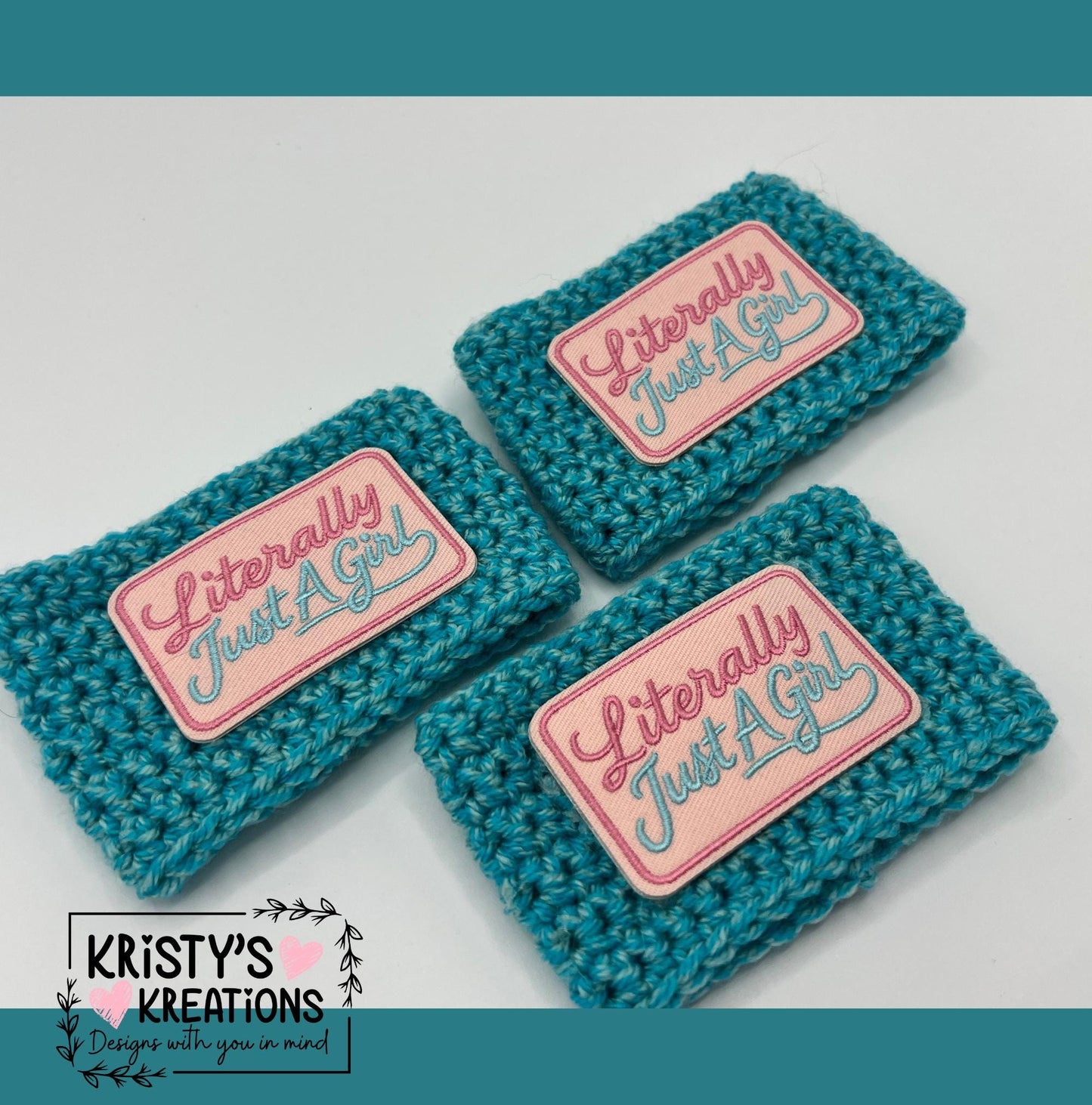 Literally Just A Girl Crochet Coffee Sleeve