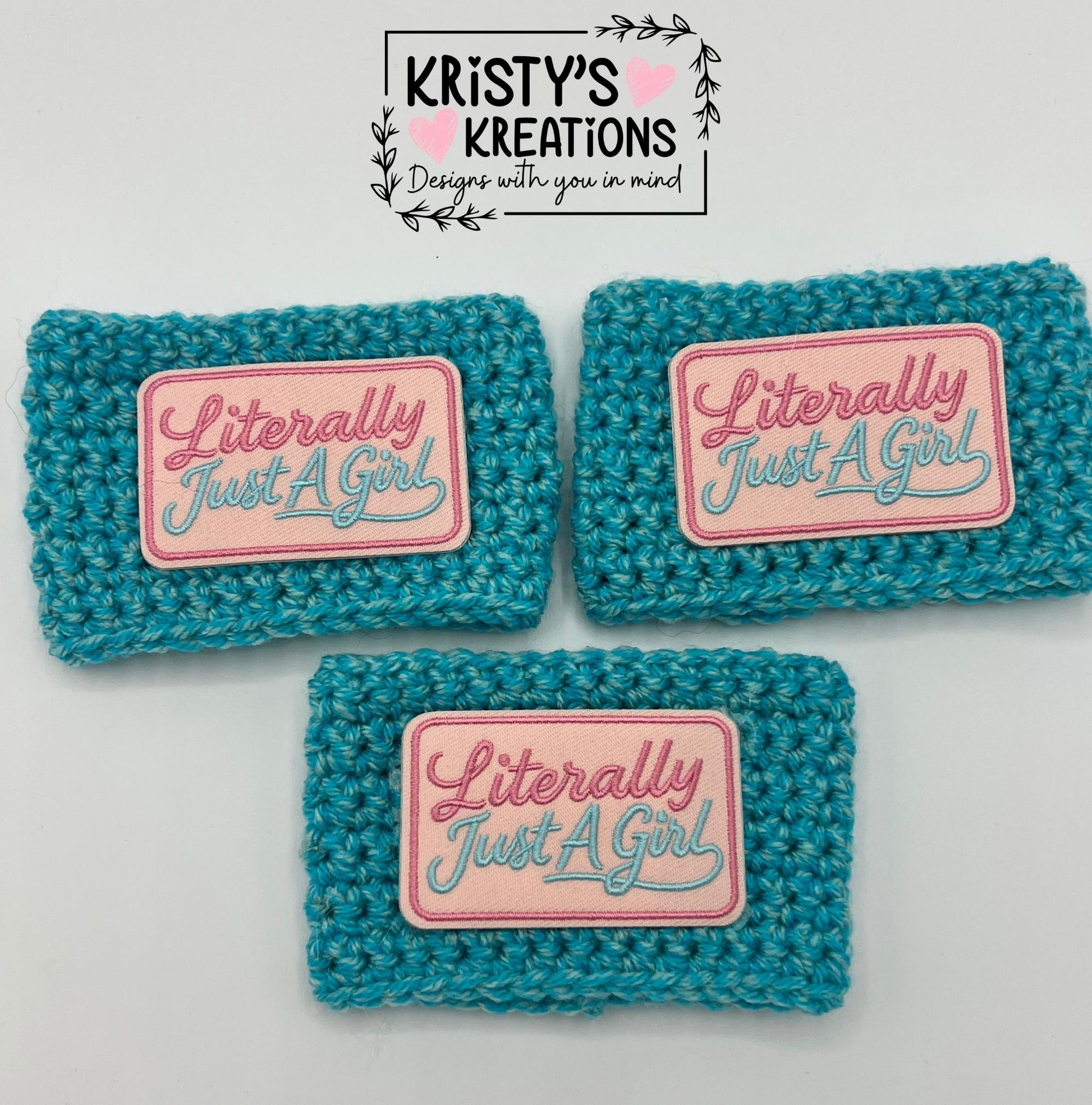 Literally Just A Girl Crochet Coffee Sleeve