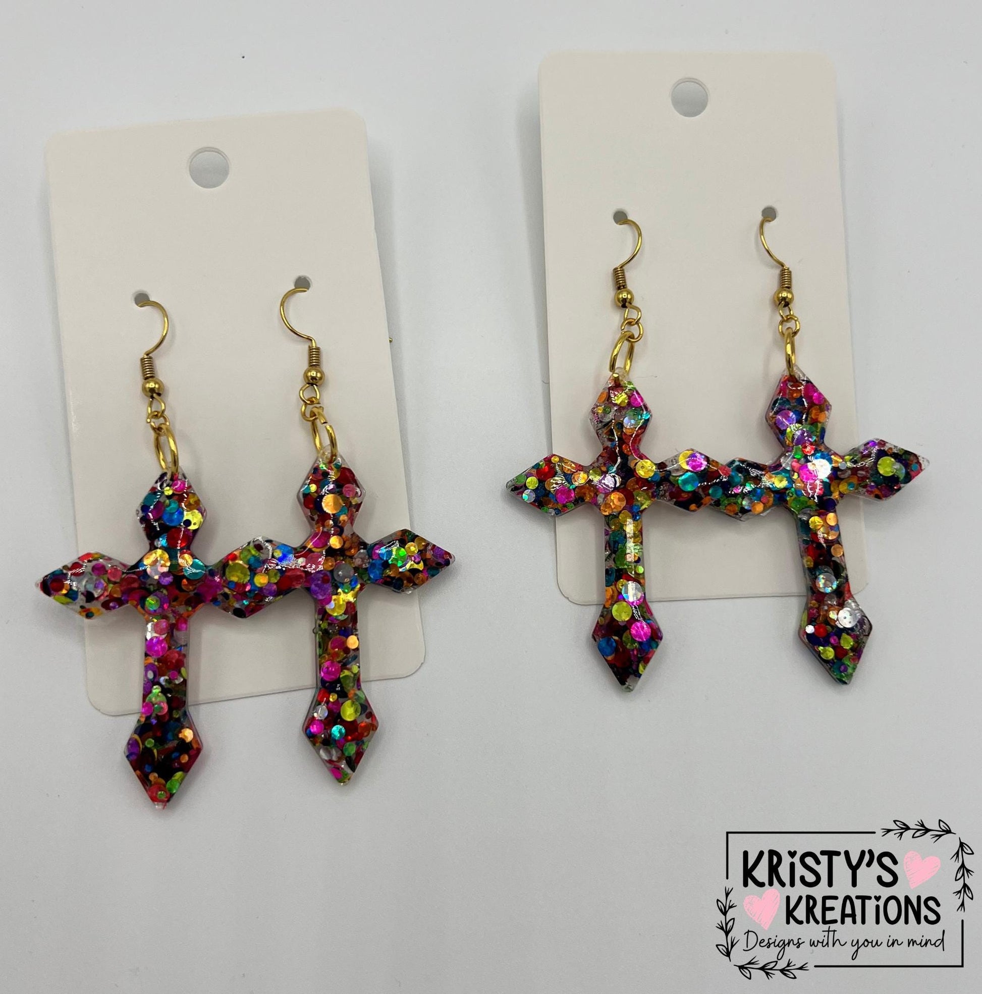 Shenanigans Large Cross Earrings