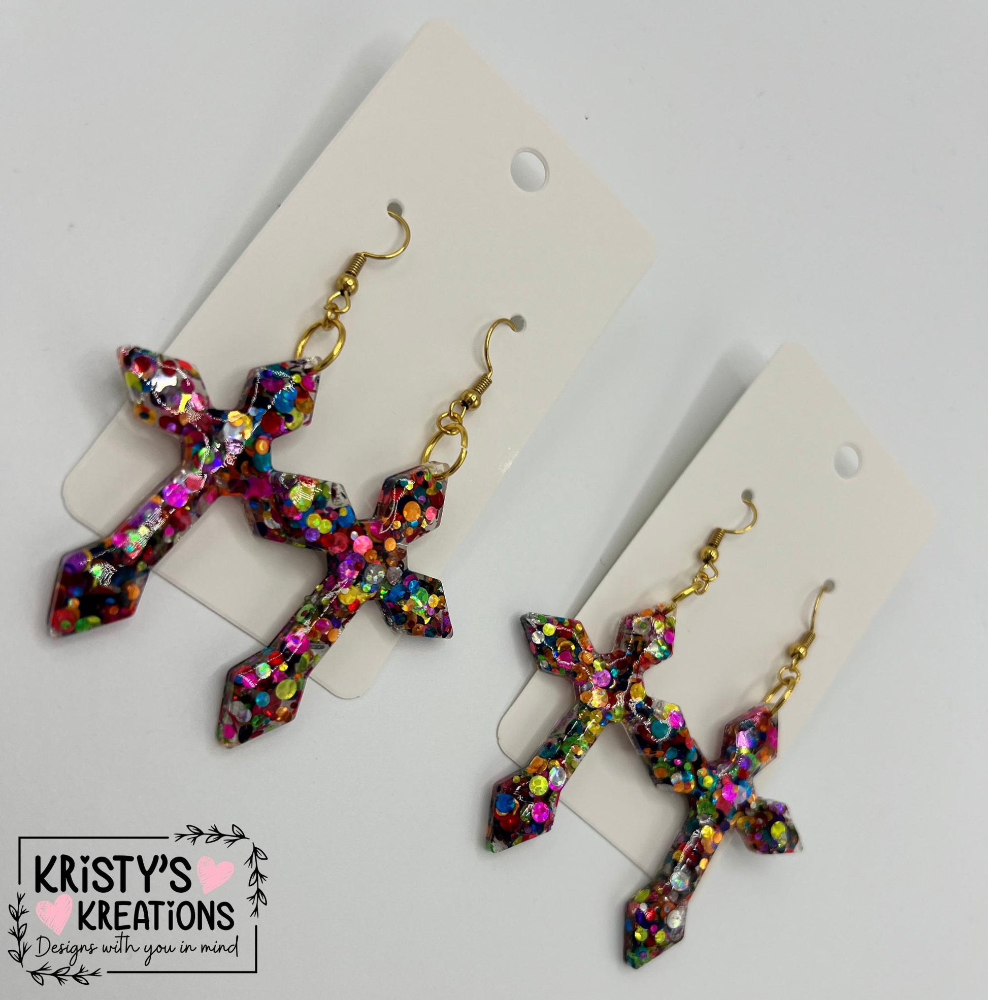 Shenanigans Large Cross Earrings