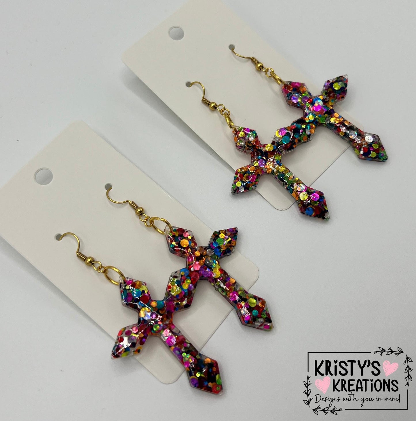 Shenanigans Large Cross Earrings