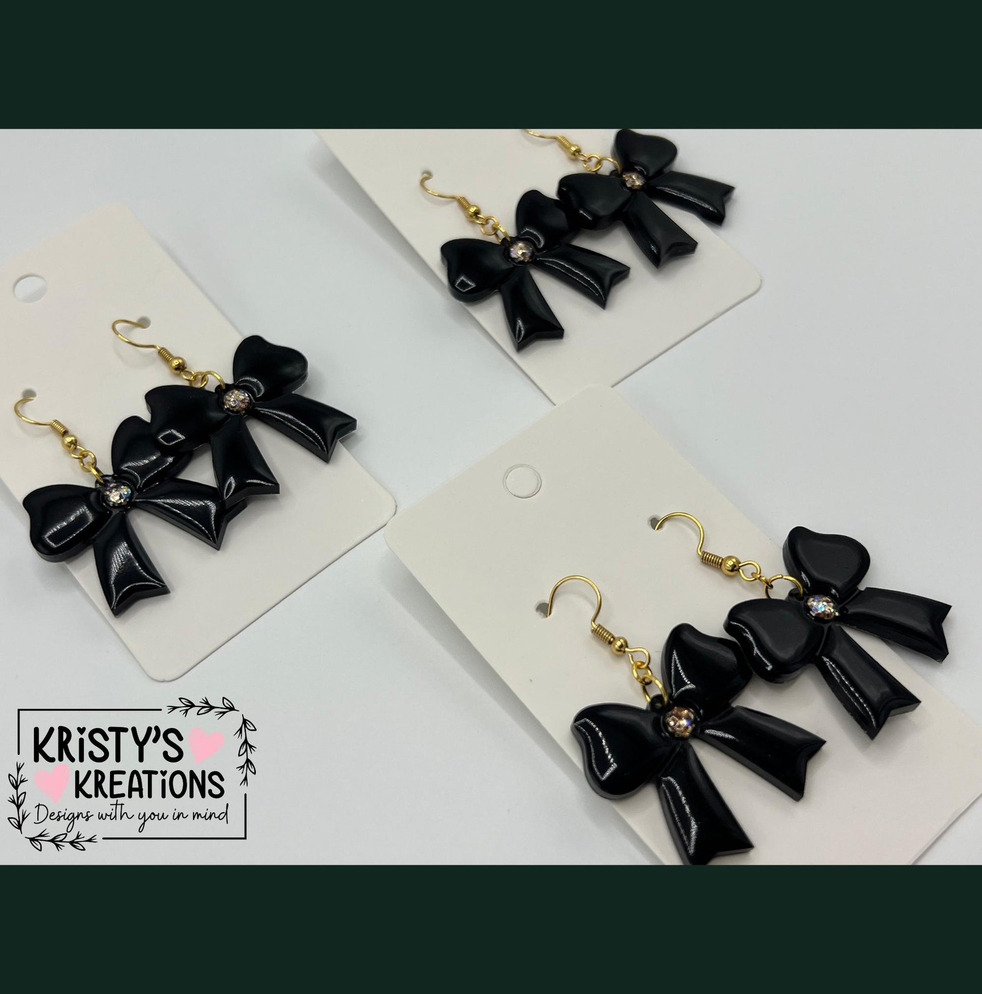 Black Bow Earrings