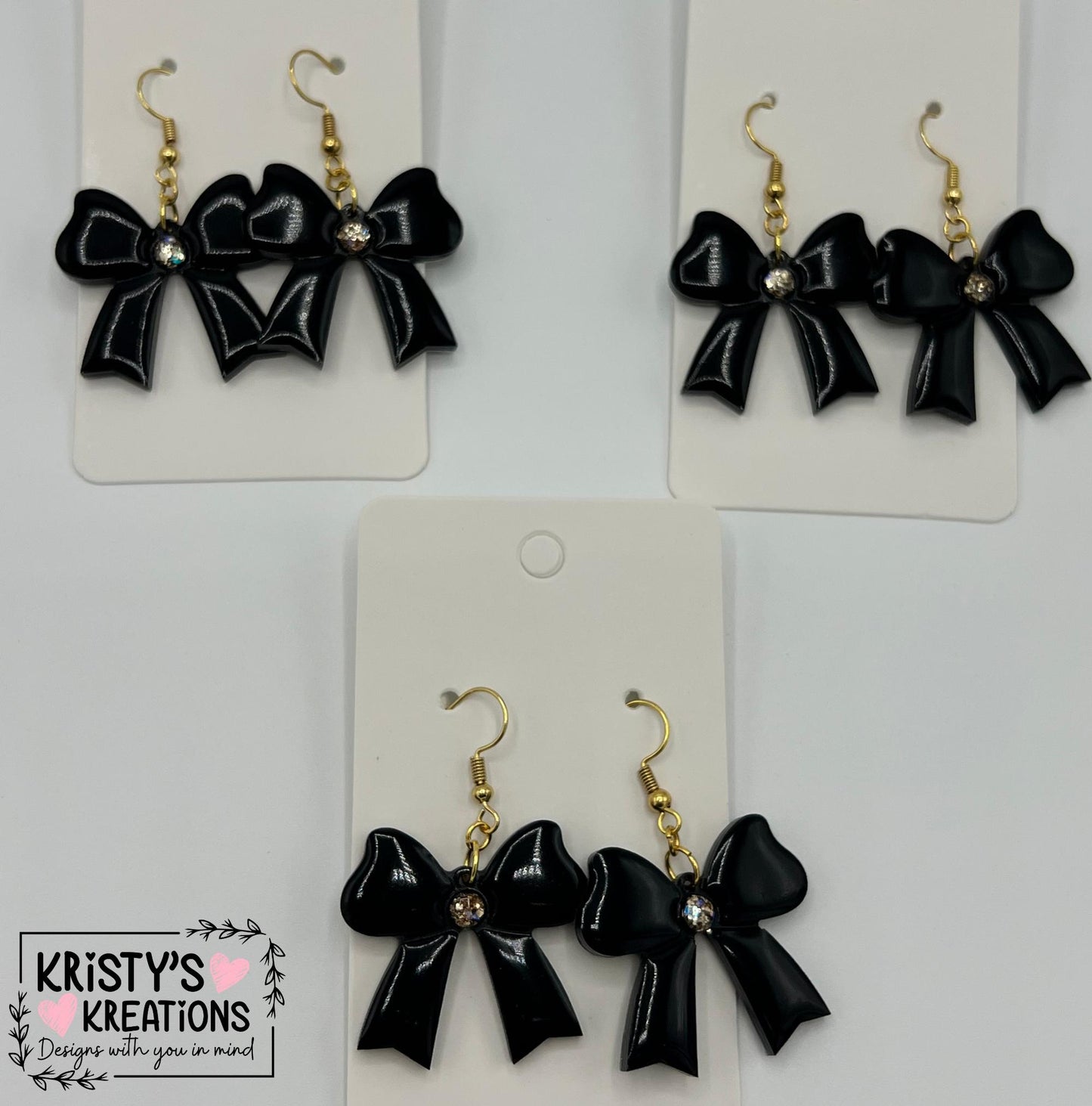 Black Bow Earrings
