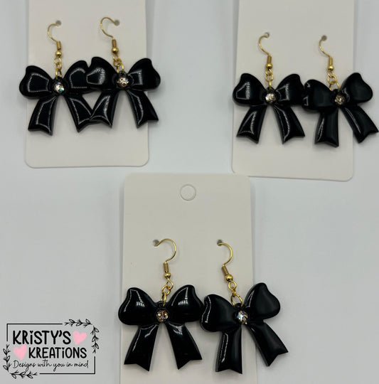 Black Bow Earrings